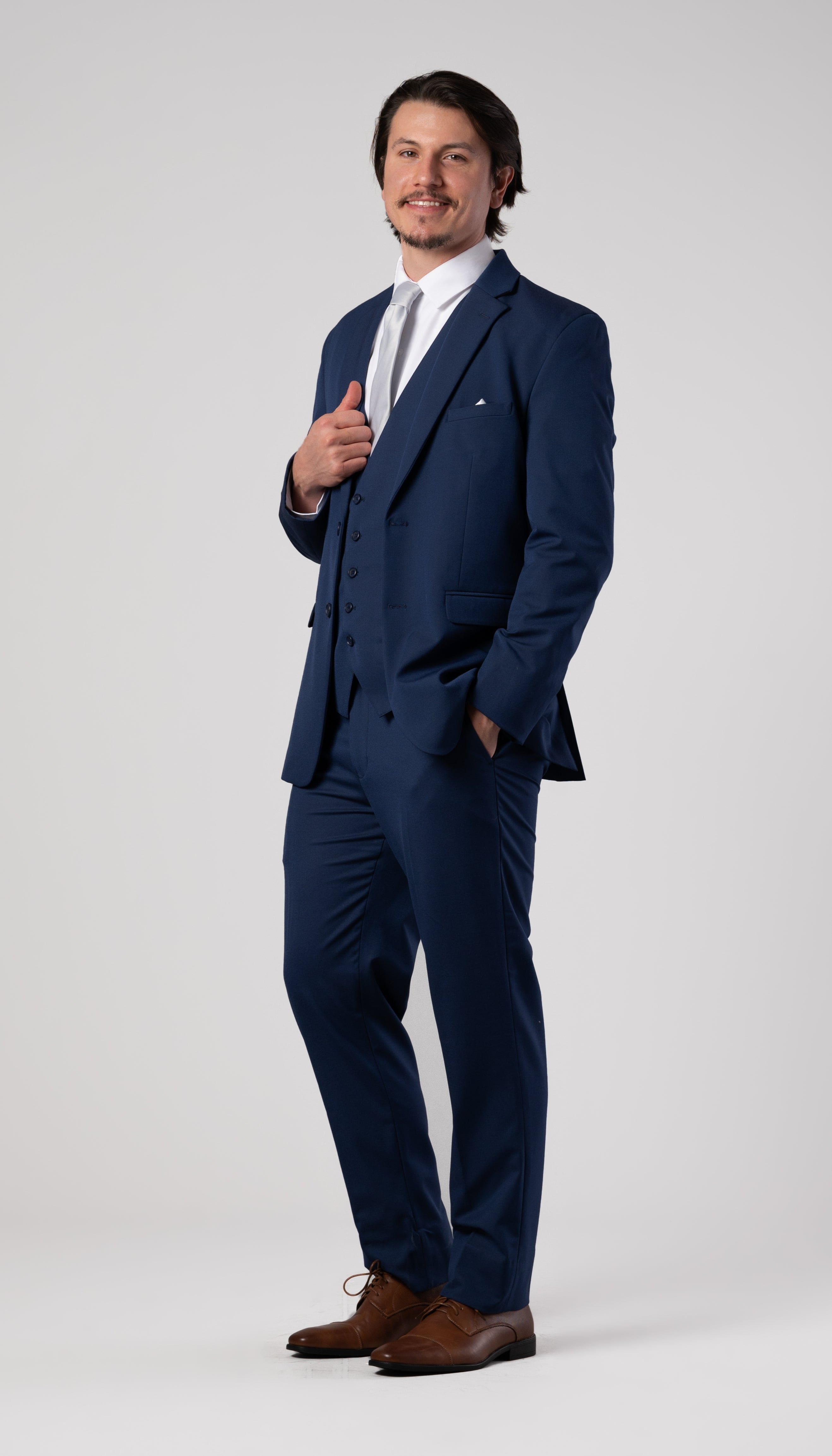 Kennedy Blue | Trim Fit 2 Piece Indigo Mens Suit - Kennedy Blue