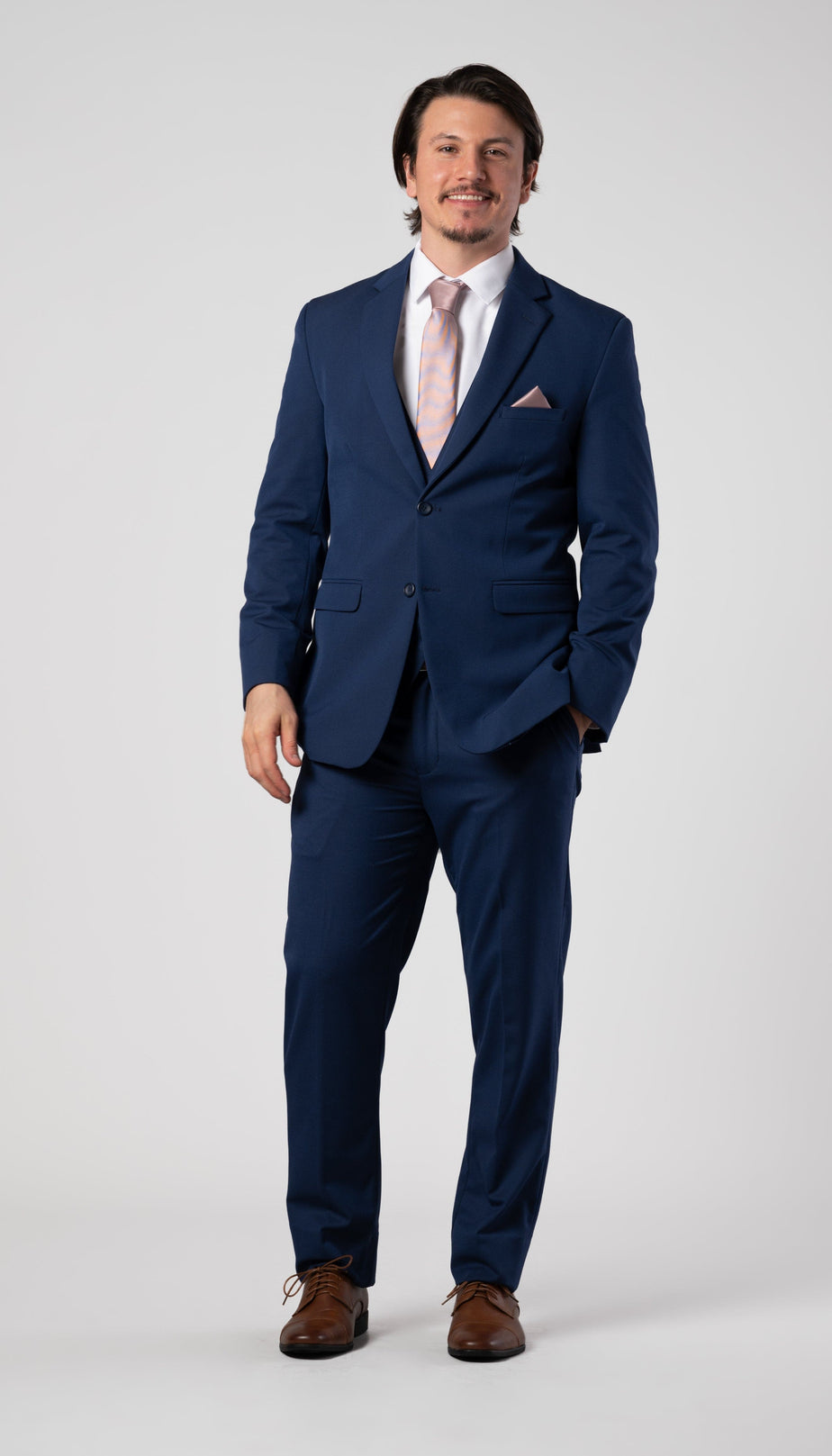 Kennedy Blue | Trim Fit 2 Piece Indigo Mens Suit - Kennedy Blue