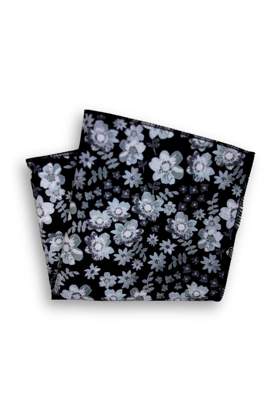 Black|Floral Pocket Square