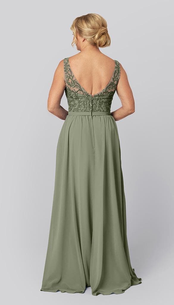 Moss green mother clearance of the bride dress