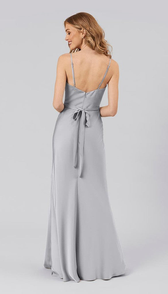 Light blue grey hot sale bridesmaid dresses