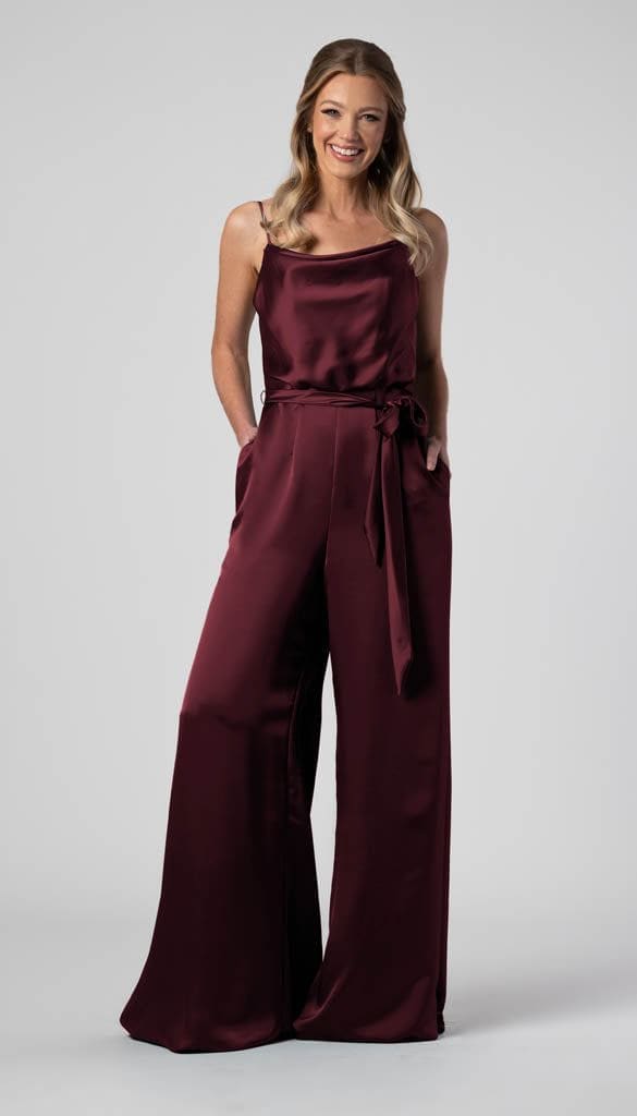 Bridesmaid jumpsuit burgundy online