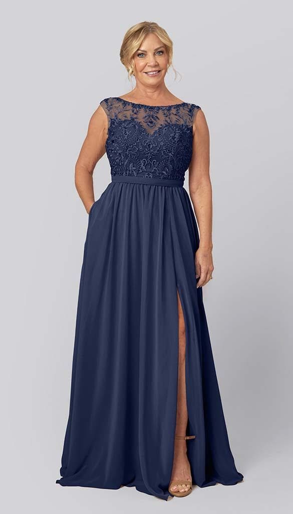 Beaded navy bridesmaid dress best sale