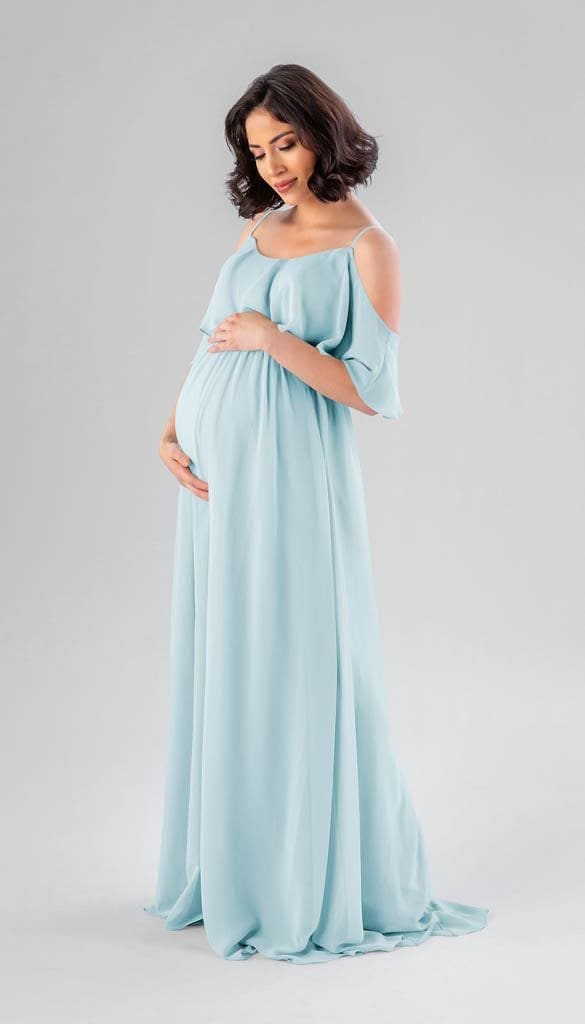 Blue Maternity Bridesmaid Dress