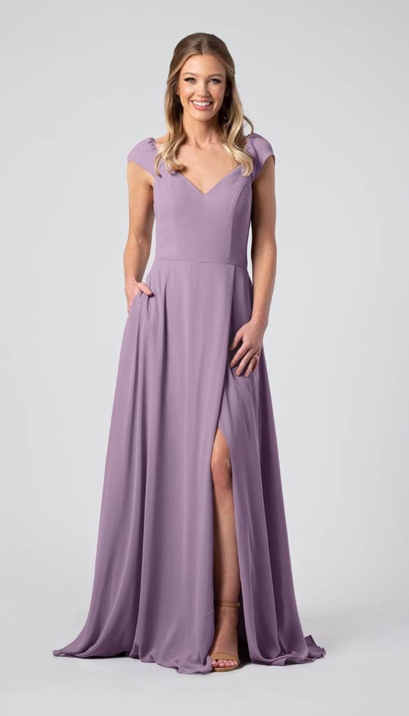 Lily Puff Sleeves Chiffon Bridesmaid Dress | Kennedy Blue - Kennedy Blue