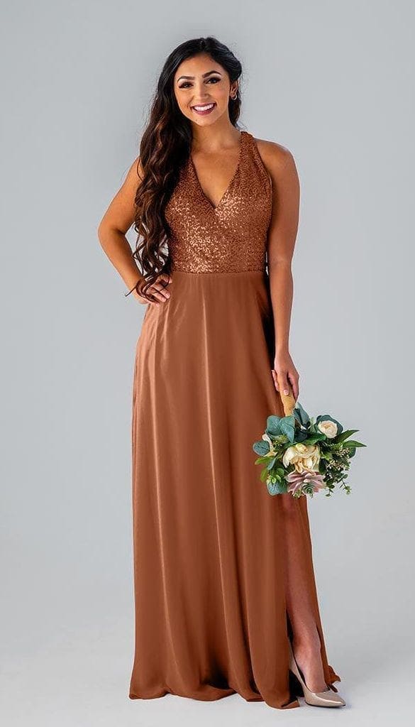 Copper sequin bridesmaid store dress