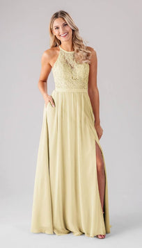 Lace Bridesmaid Dresses Canary Yellow