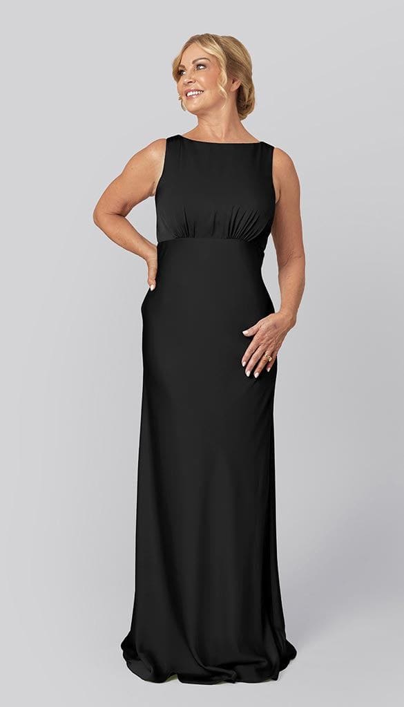 Monica Satin Bridesmaid Dress in Black