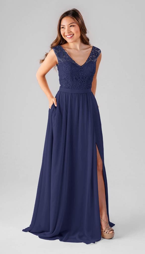 Kennedy Blue Natalie Beaded Bridesmaid Dress - Navy - Kennedy Blue