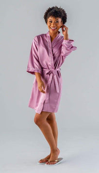 Standard and Plus Satin Bridal and Bridesmaid Robes Kennedy Blue Kennedy Blue