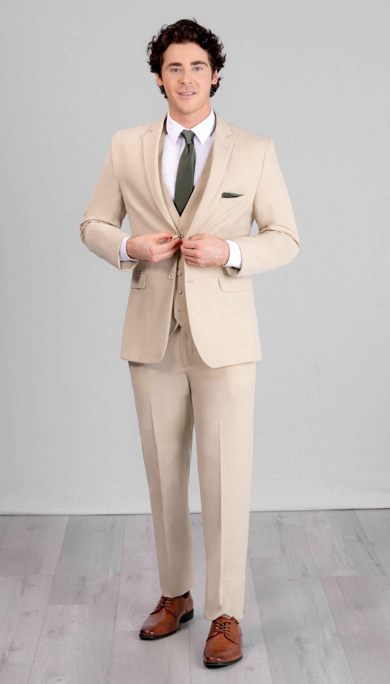 Tan|Trim Fit Suit 