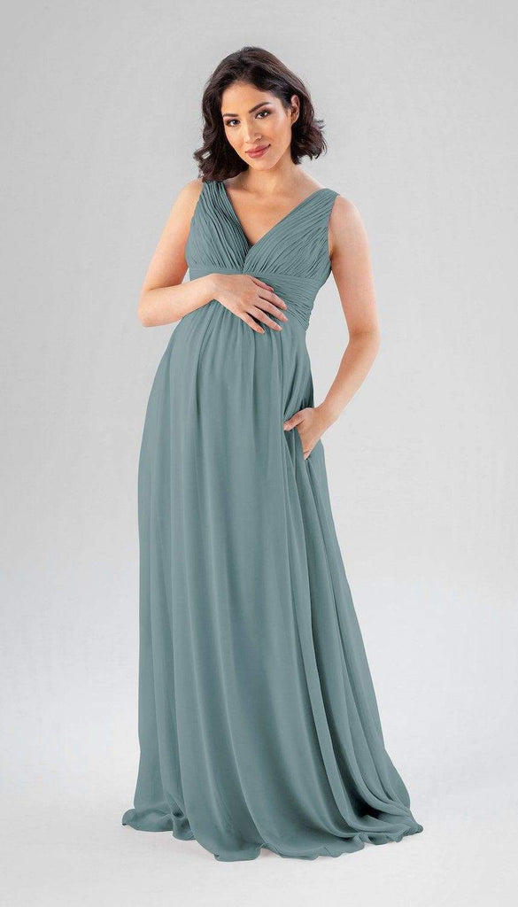 Dark green maternity bridesmaid 2024 dress