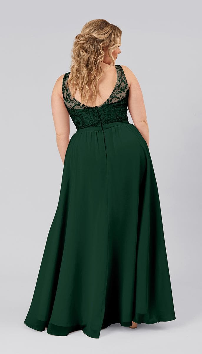 Forest green bridesmaid cheap dresses plus size