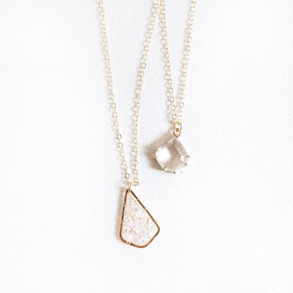 Crystal triangle hot sale pendant necklace