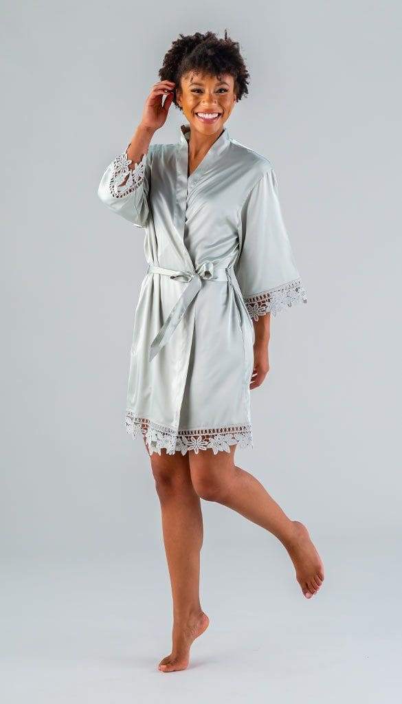 Lace Trim Satin Robes, Bridesmaid Robes