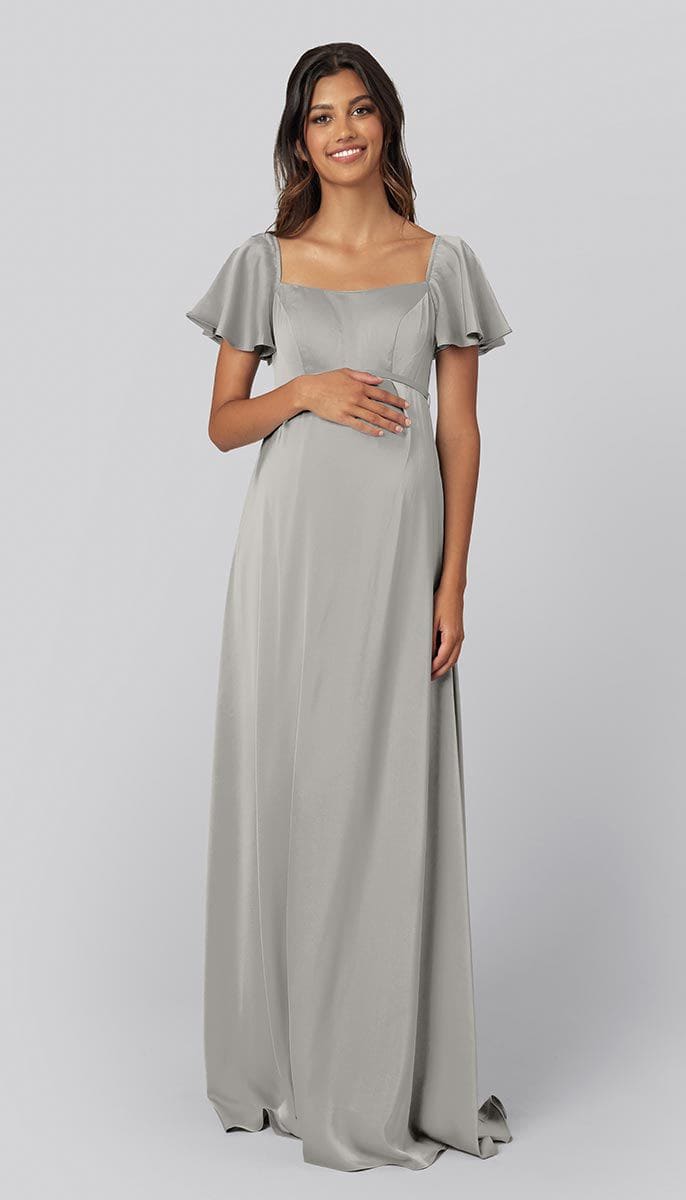 Satin Maternity Bridesmaid Dress  Kennedy Blue Robin - Kennedy