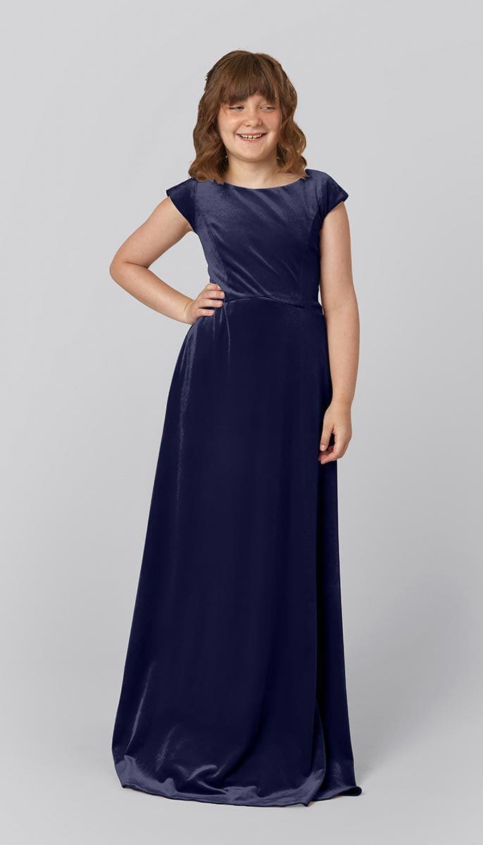 Velvet Junior Bridesmaid Dress | Kennedy Blue Sally - Kennedy Blue