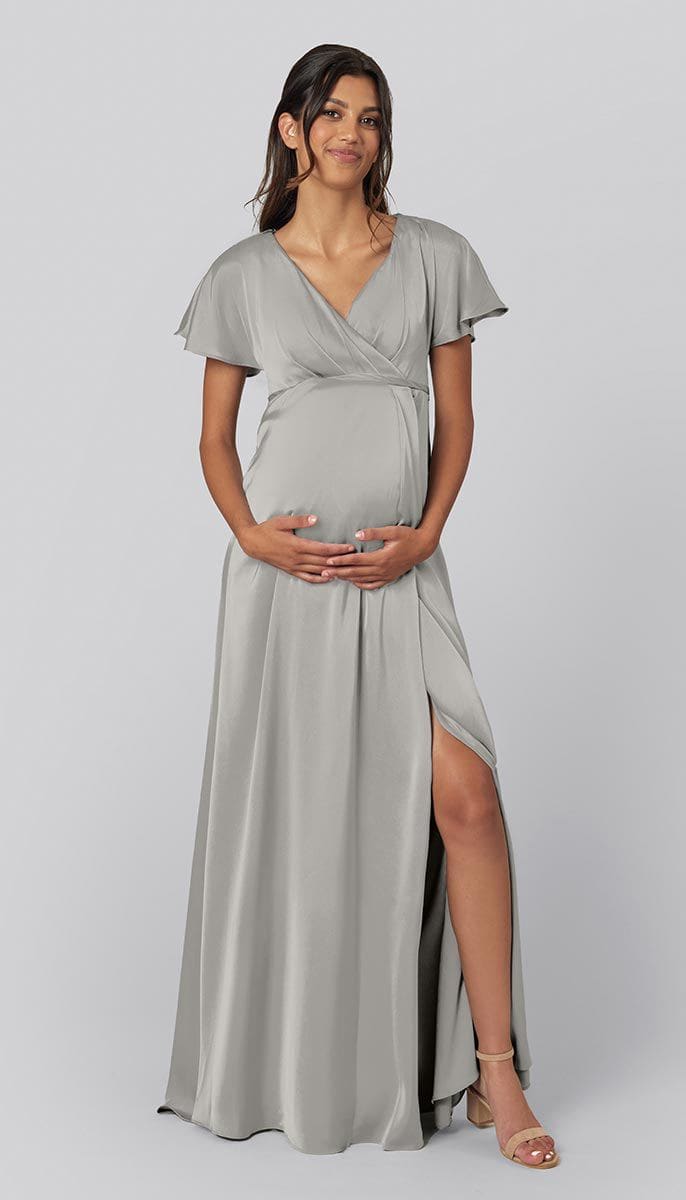 Gray maternity shop bridesmaid dress