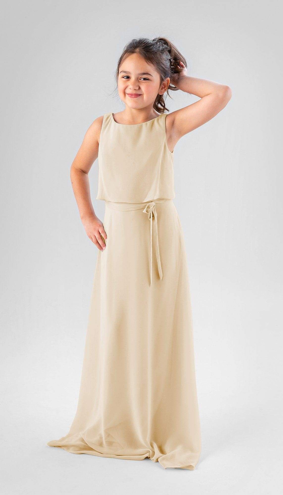 champagne junior bridesmaid dresses