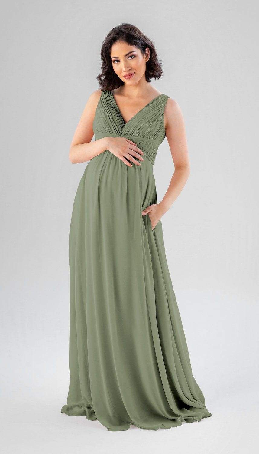 Green maternity hot sale bridesmaid dresses